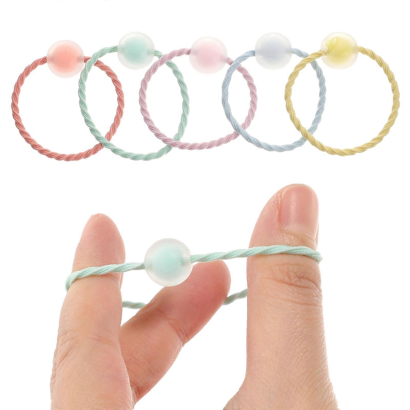 Elastic Hair Ropes Circular Ball Design Semi-Circular Small Flag Party Use Lightweight 20Pcs