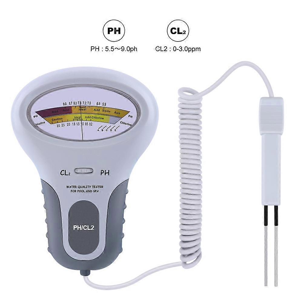 PC102 Portable Water Quality Tester Digital 2 in 1 PH & Chlorine Level CL2 Meter Detector for Swimming Pool Spa
