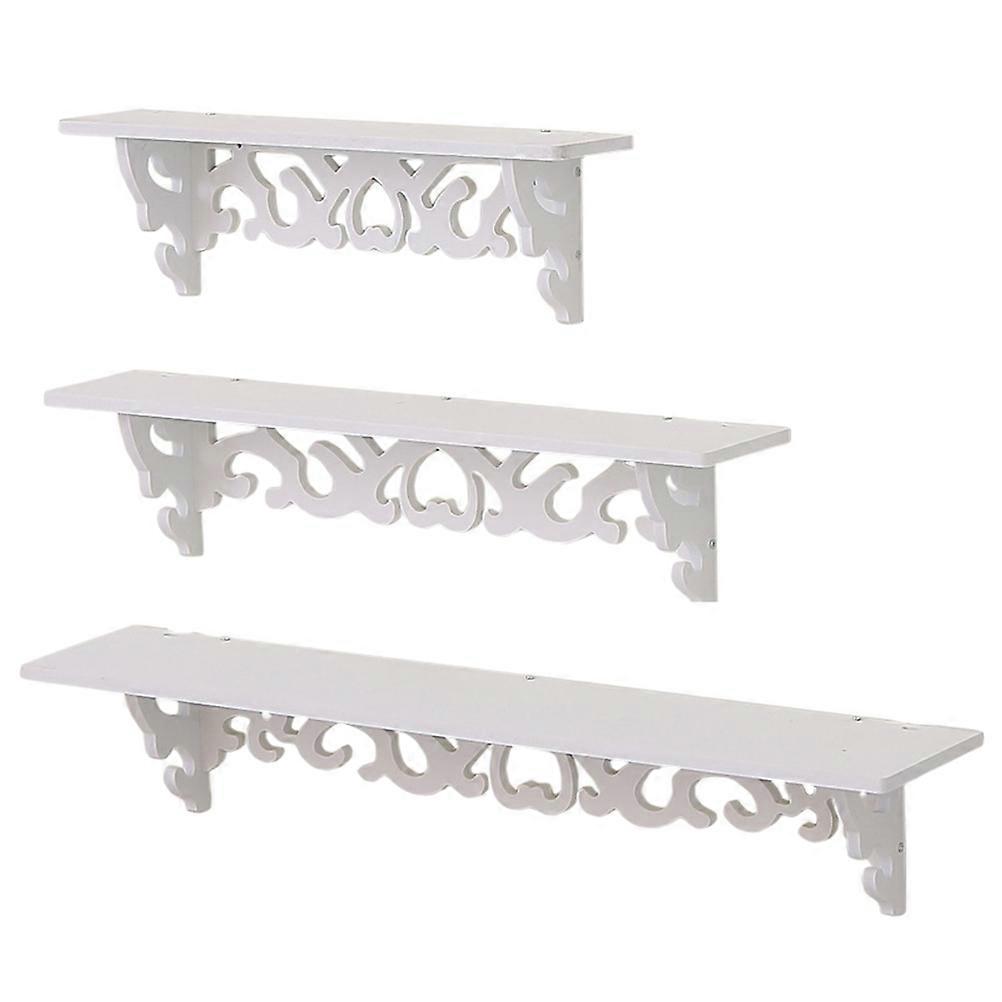 Hanging Wall Shelf Bamboo Material Storage Shelf Organization Small Size Partition Board 1Set