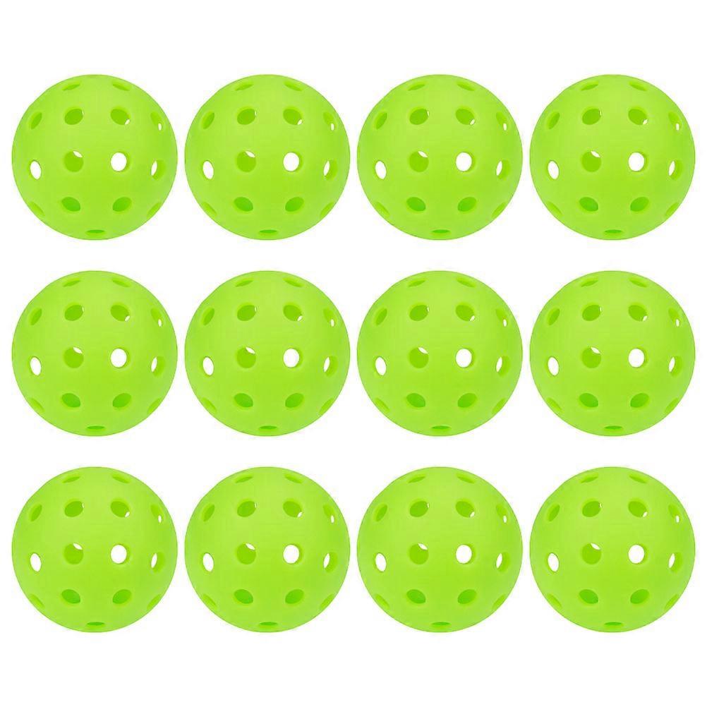 Pickleball Practice 12Pcs Pickleball Balls Glow In The Dark High Visibility Plastic For Outdoor Practice