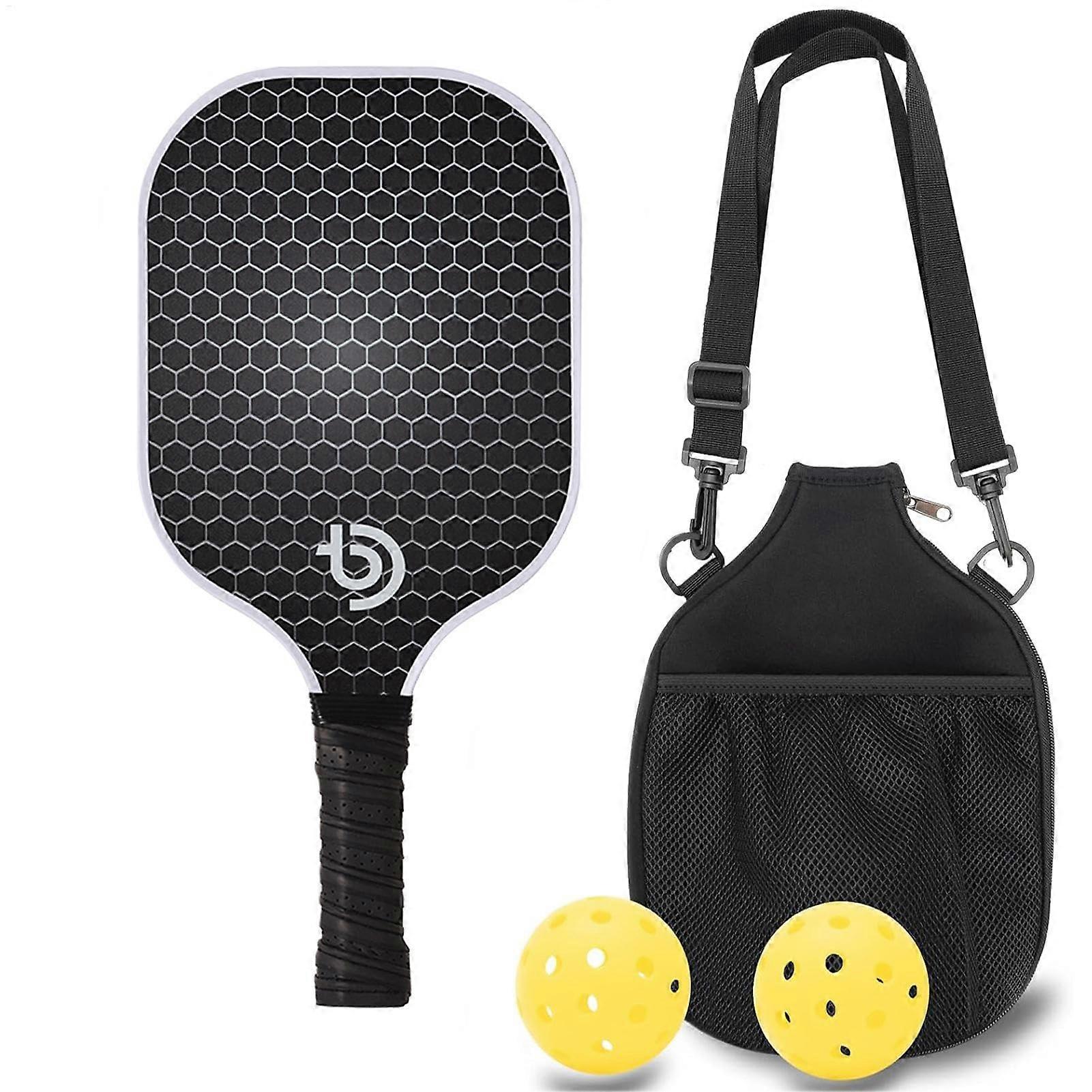 Honeycomb Core Pickleball Set - Lightweight Paddles with Comfort Grip, Includes 1 Backpack and 2 Balls for Outdoor Use