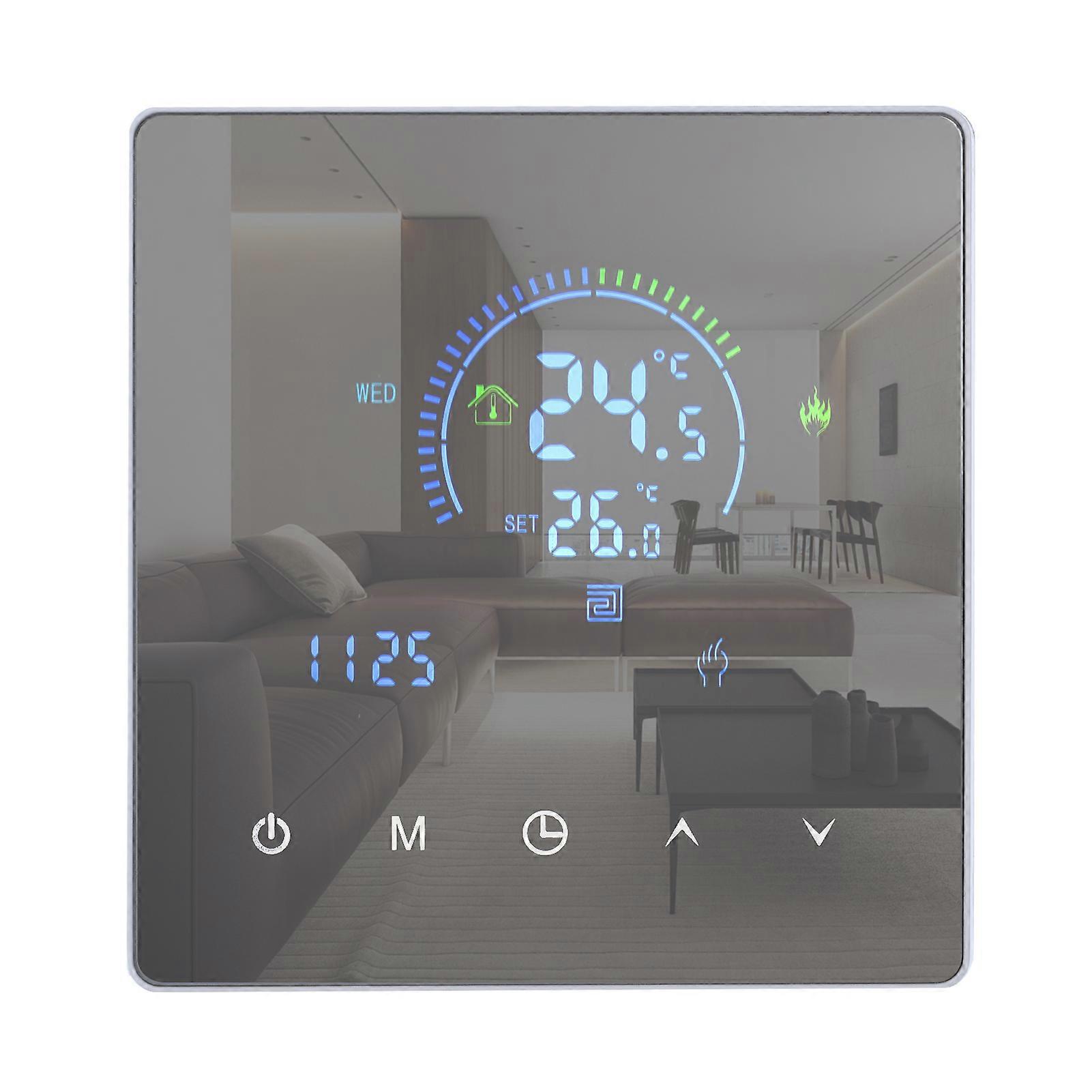 WiFi Smart Intelligent Thermostat Temperature Controller for Electric Heating Equipment LCD Display Touch Button Programmable App Remote Control Unde