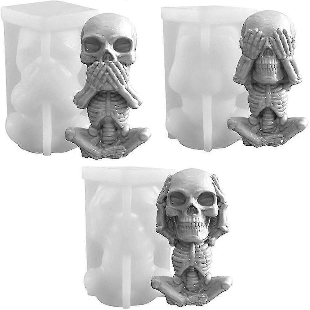 クラフト用の 3D スカル キャンドル モールド、アロマテラピー キャンドルと石鹸作り用のシリコン モールド