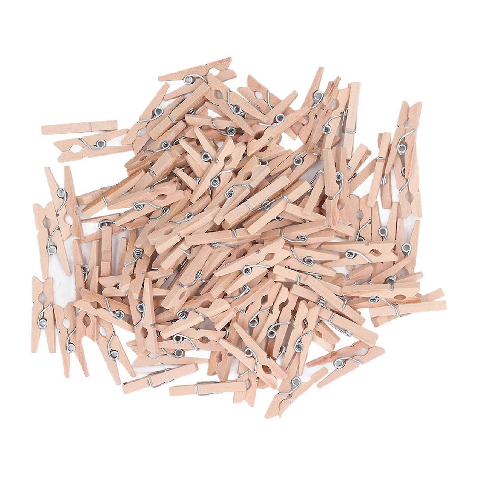 2025 Latest Model  100Pcs Wooden Clothes Pins Mini Exquisite Workmanship