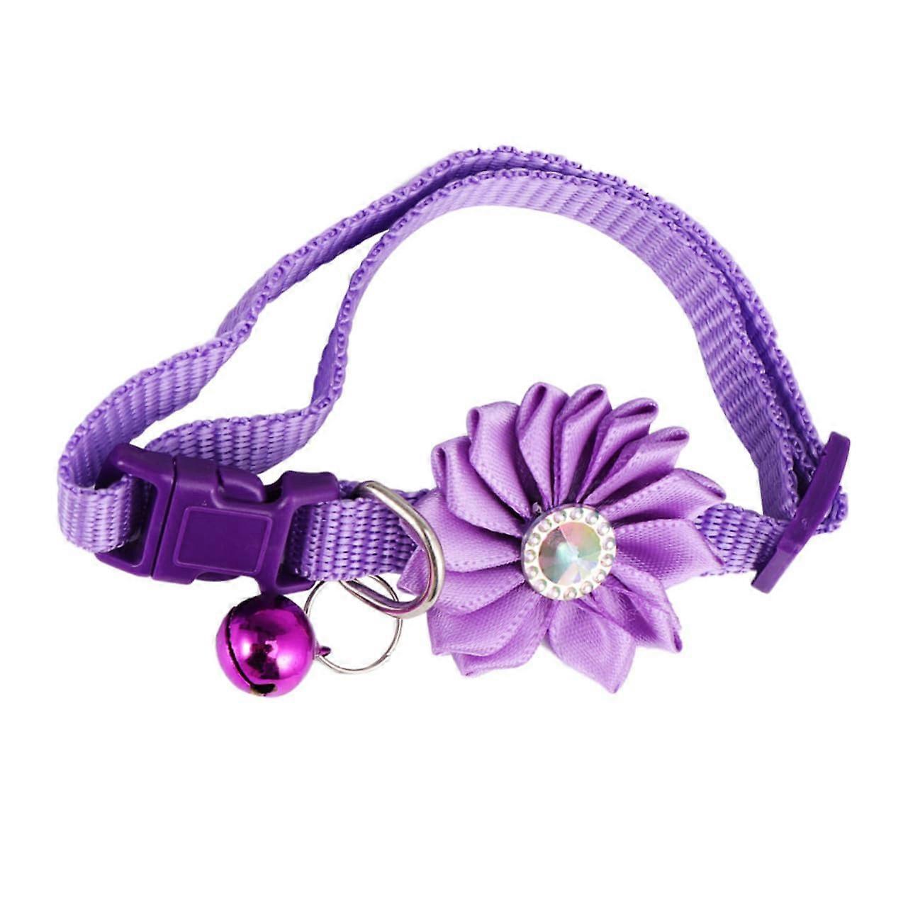Pet Flower Collar with Bell Adjustable and for Cats and Small Pets Creative Design Accessory for Pet Outfits