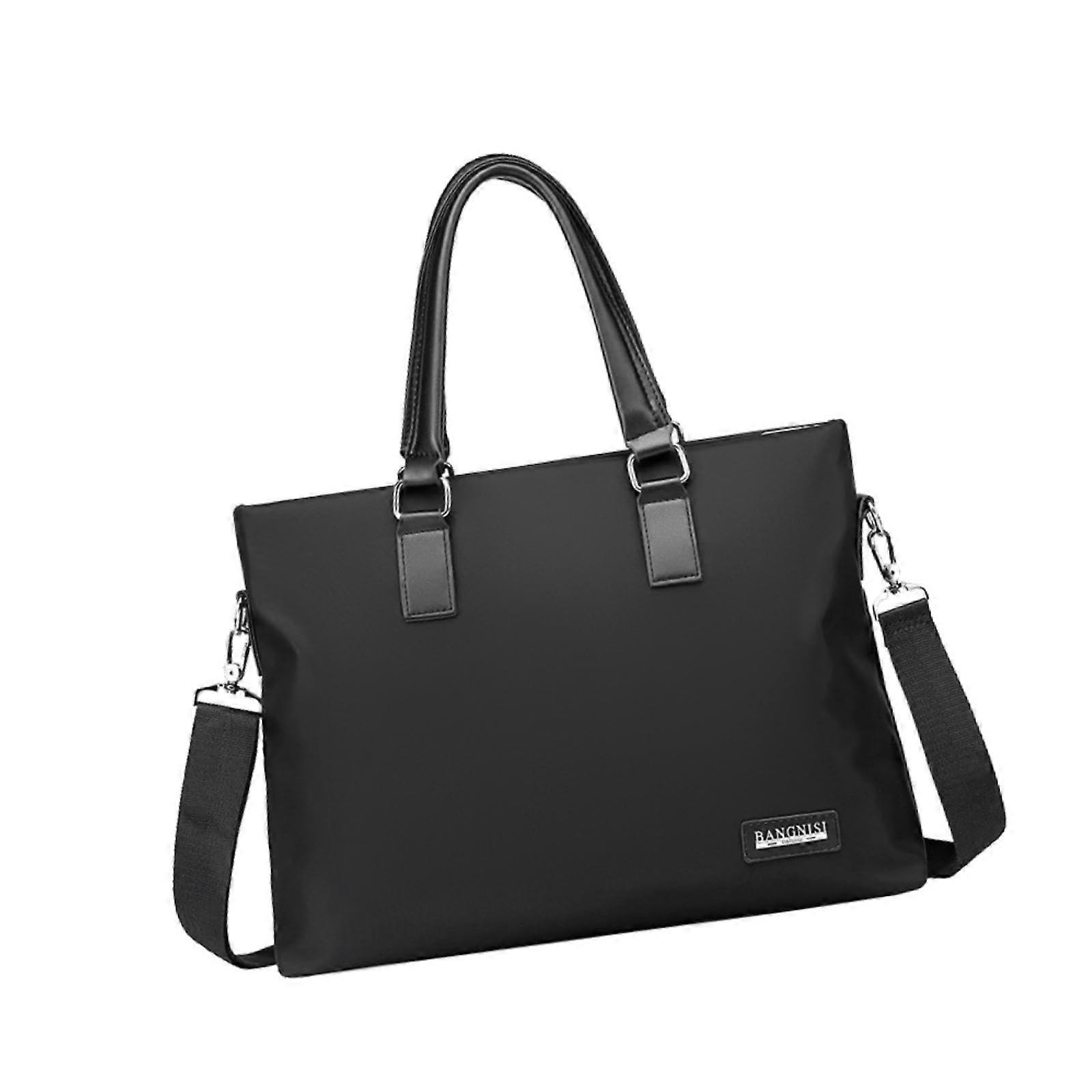 Laptop Bag for Men Adjustable Strap Briefcase for Work Office Business Trip, black