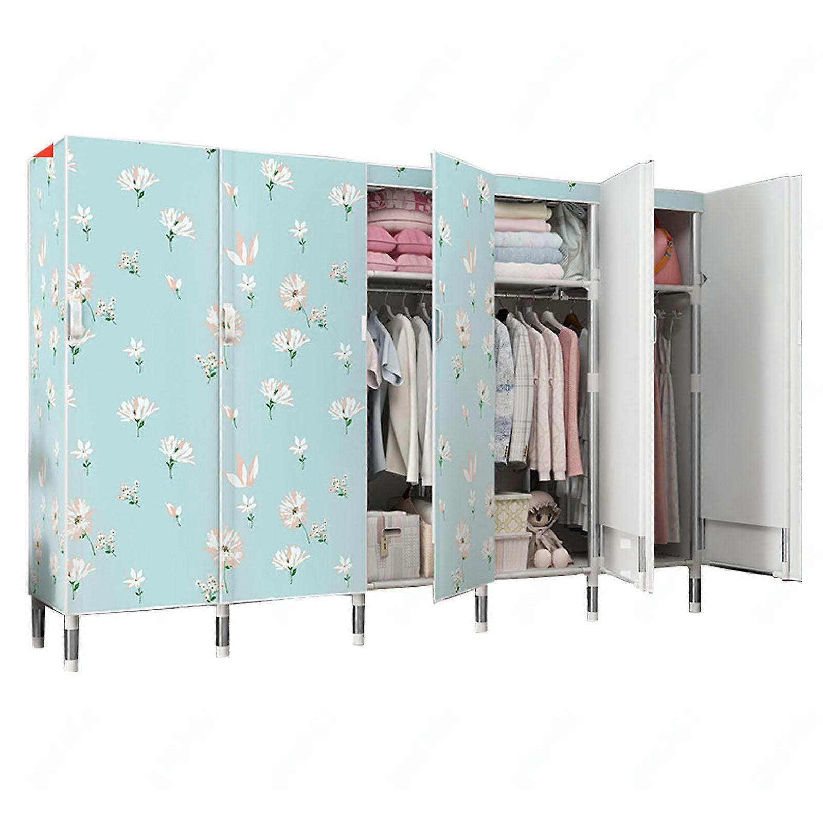 Folding Wardrobe for Bedroom, Wardrobe, Storage, Organizer, Foldable Wardrobe with Clothes Rail, Shelves (C) 205x50x172cm