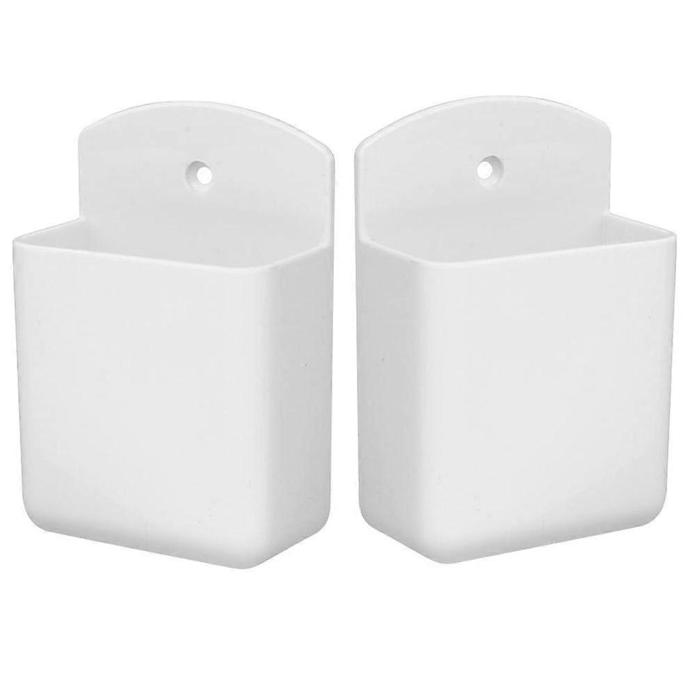 Controller Holder For Desk Wall Mounted Storage Box 10.00X6.50X3.00CM White Color 2Pcs