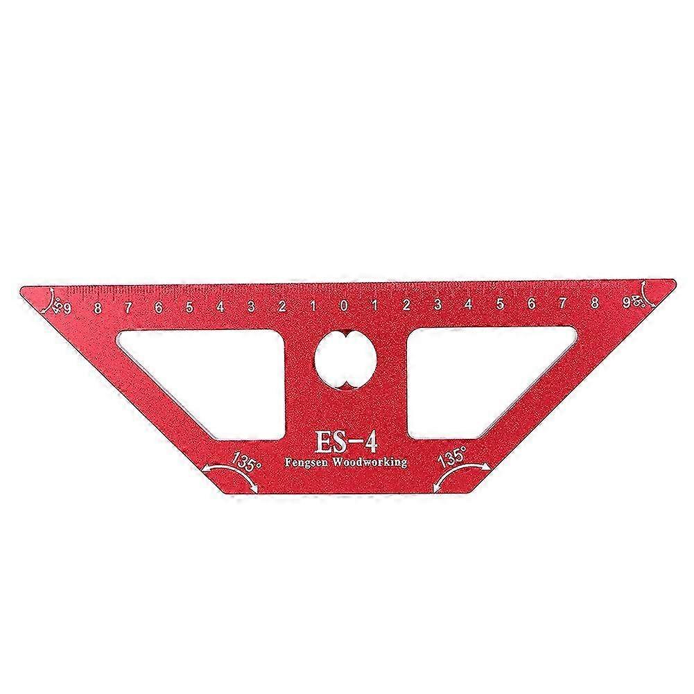 ES-4 Woodworking Ruler 45 Degree Scriber Multifunctional Measuring Tool Red