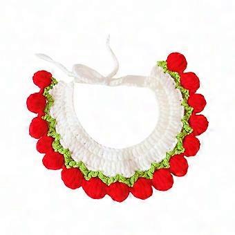 De regelbare Gezellige Handgeweven Modieuze Rode Halsband van het Polyesterhuisdier voor Vakantieaankleding omhoog