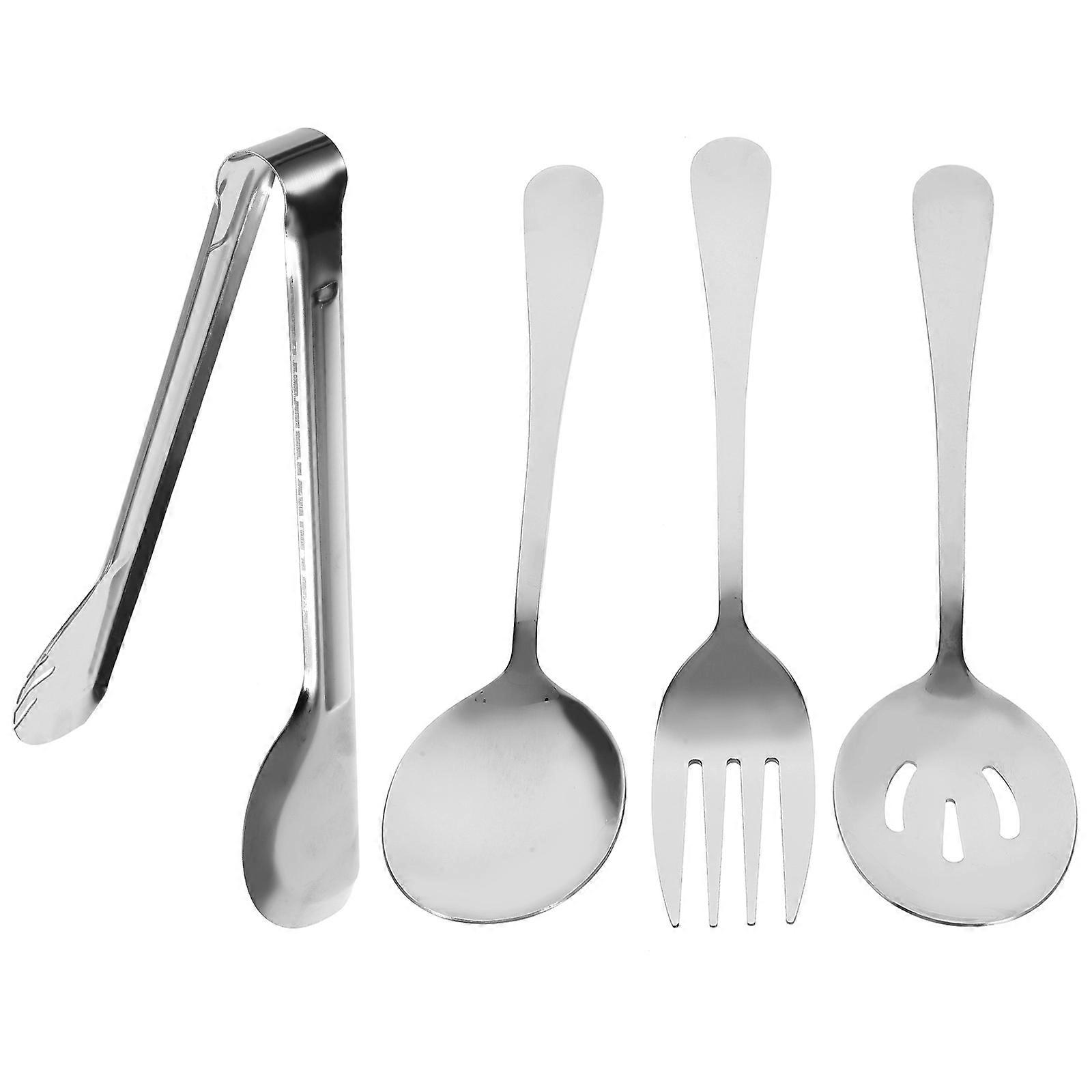 Stainless Steel Kitchen Utensils Set for Home Use 1 Set Serving Spoon Fork Lightweight