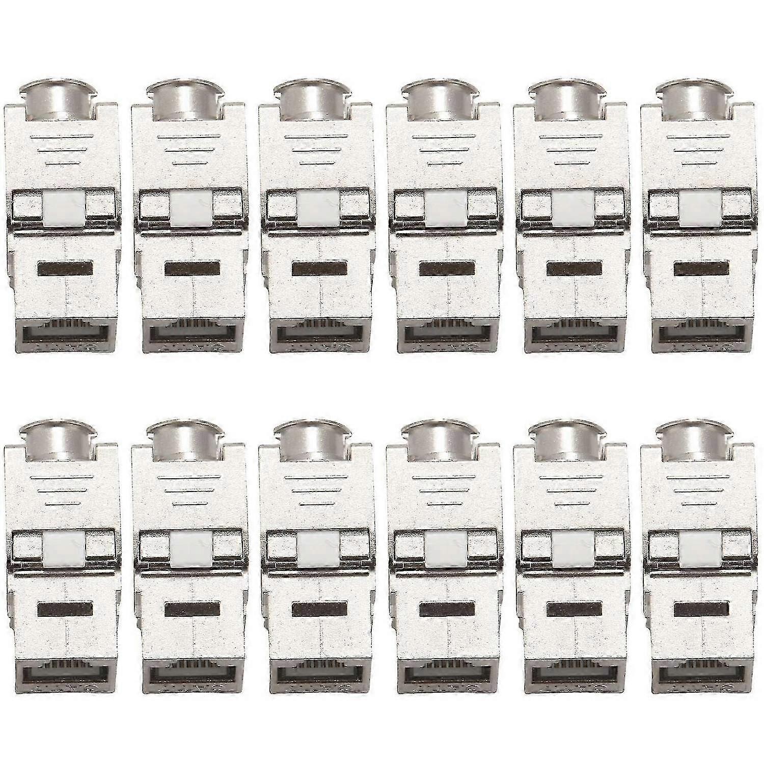12 Pcs RJ45 Cat7 Cat6A Shielded Zinc Alloy Module Network Jack Connector Adapter 10GB Network jn
