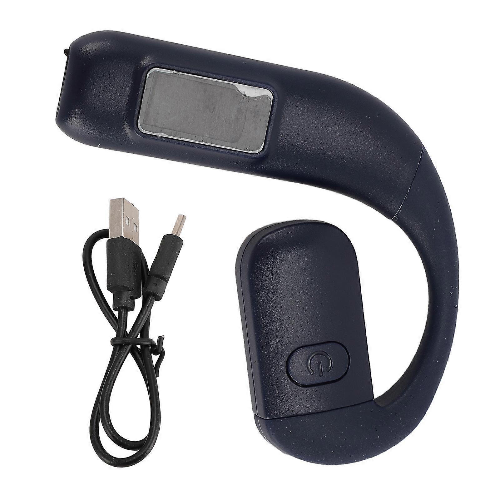 Bluetooth 5.5 Noise Cancelling Headset with Rotatable Mic and Battery Display - Blue