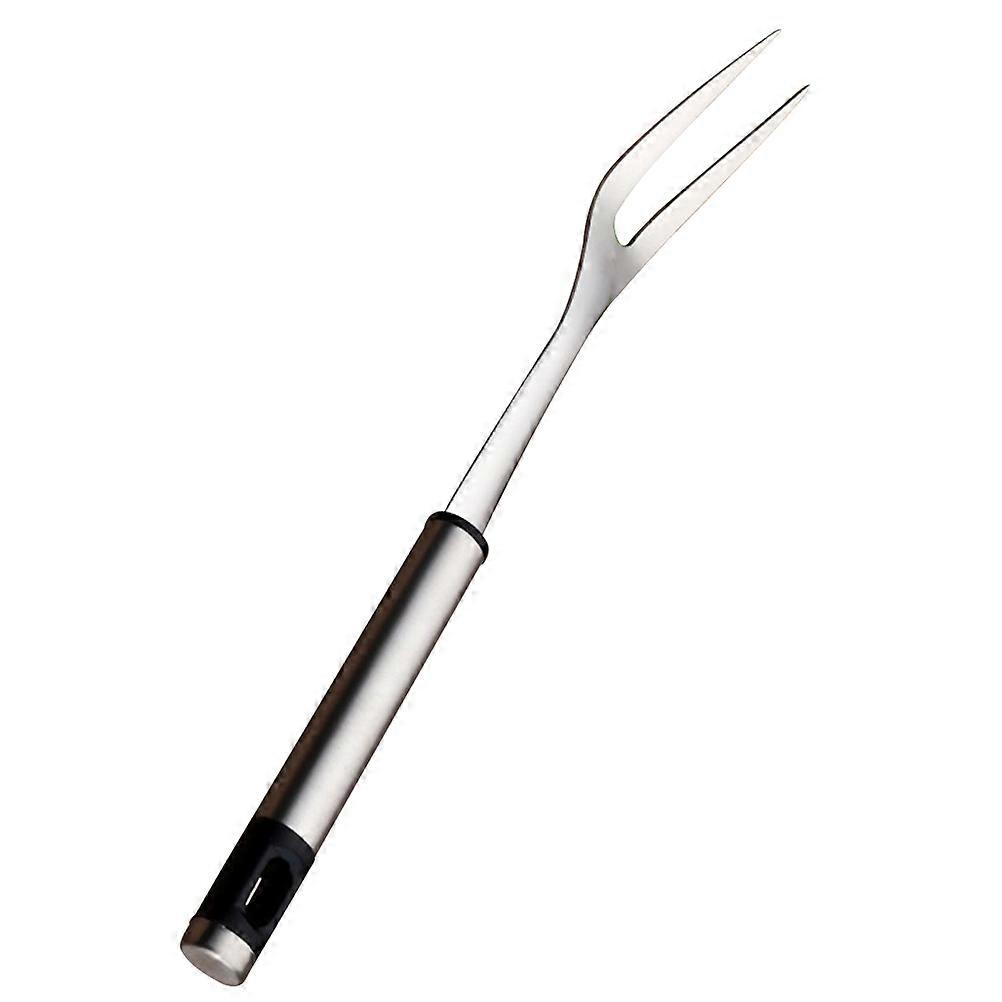 Meat Forks Large Stainless Bbq Fork Grill Fork Roasting Meat Fork Outdoor Bbq Tool Silver 29.50X3.00X2.00CM Cooking 1Pcs