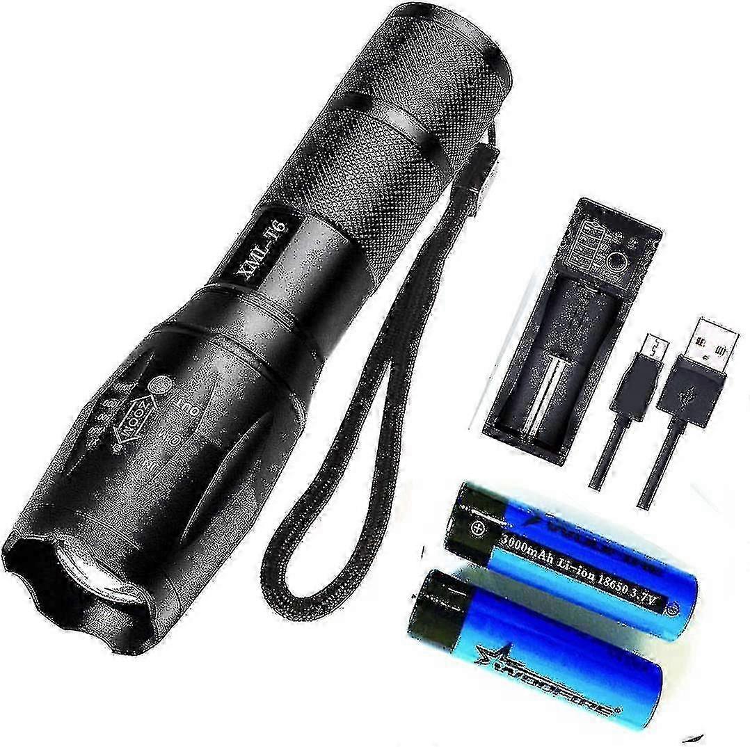Led Flashlight Super Bright 2000 Lumens Rechargeable Flashlight 5 Modes