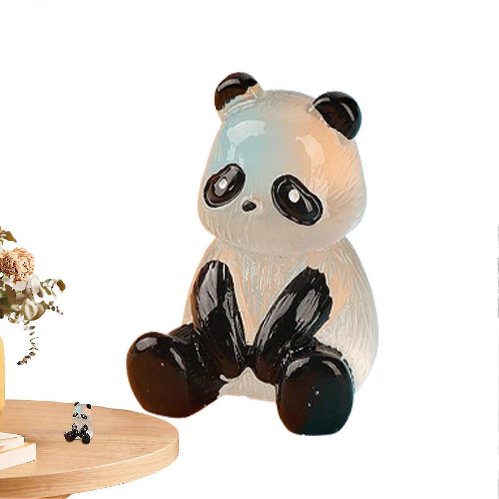 Tiny Glitter Resin Pandas - Handmade Mini Panda Figurines, Portable Animal Decor, Ideal Gifts for Family and Friends