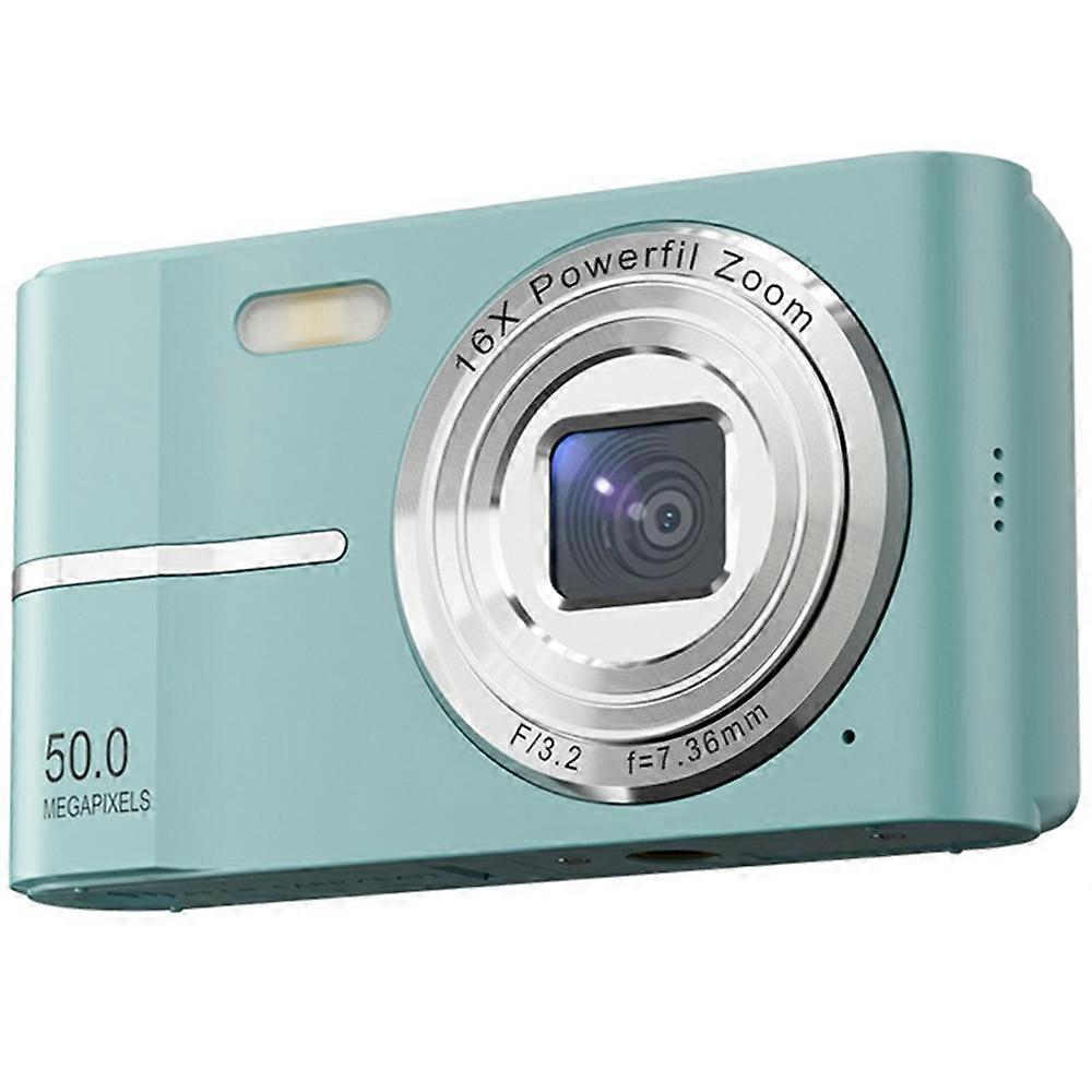 P2 50MP CCD Mini DSLR Camera 2.4-inch LCD Screen 16x Zoom 4K Video Camcorder (without Memory) - Gree