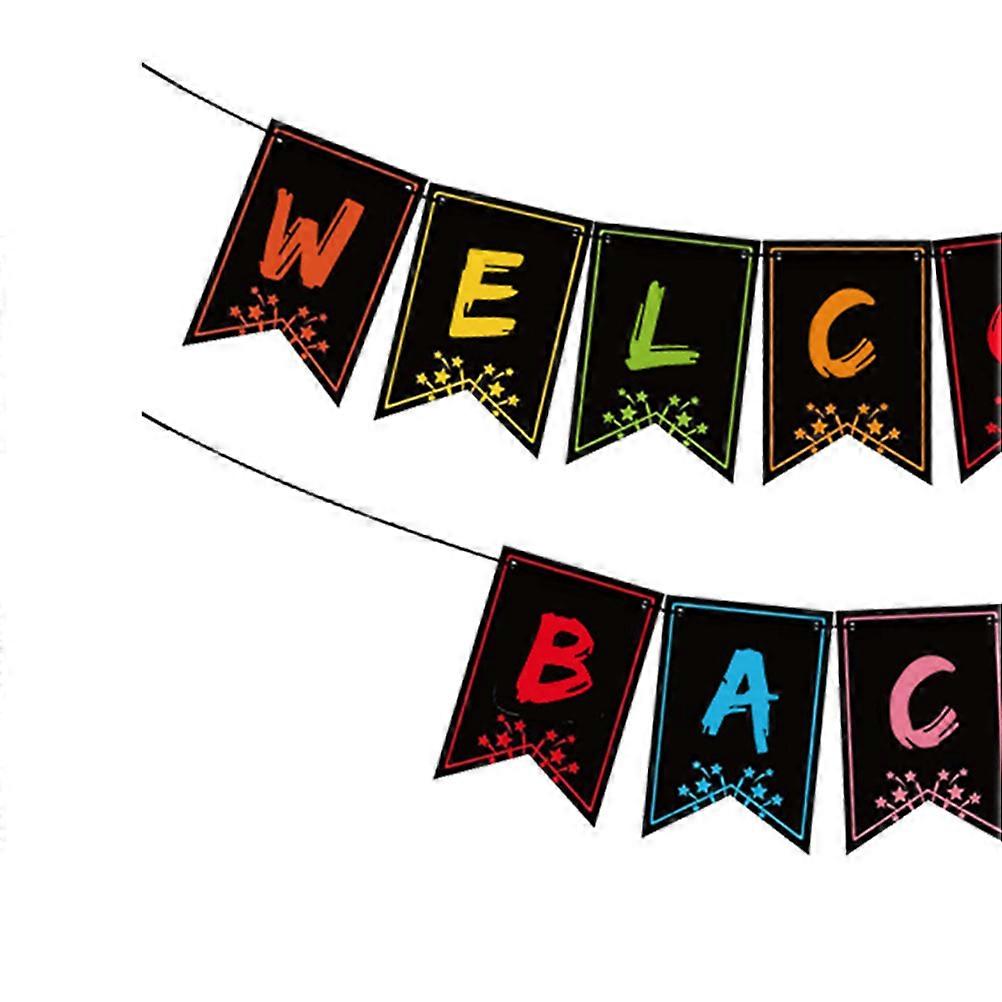 Welcome Back Letters Wall Hanging Sign Red 12.5*16cm Back to School Season 2Pcs