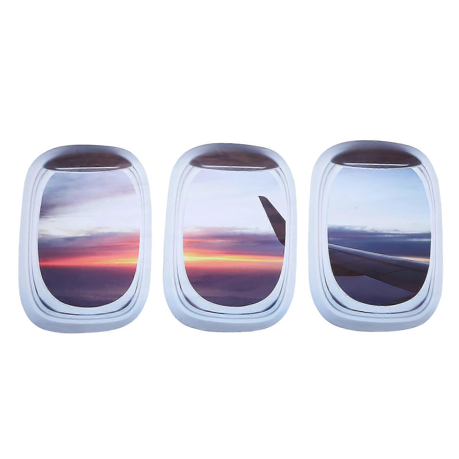 Window Wall Decal 3Pcs Assorted Color with Vivid Sunset View for Wall Decoration