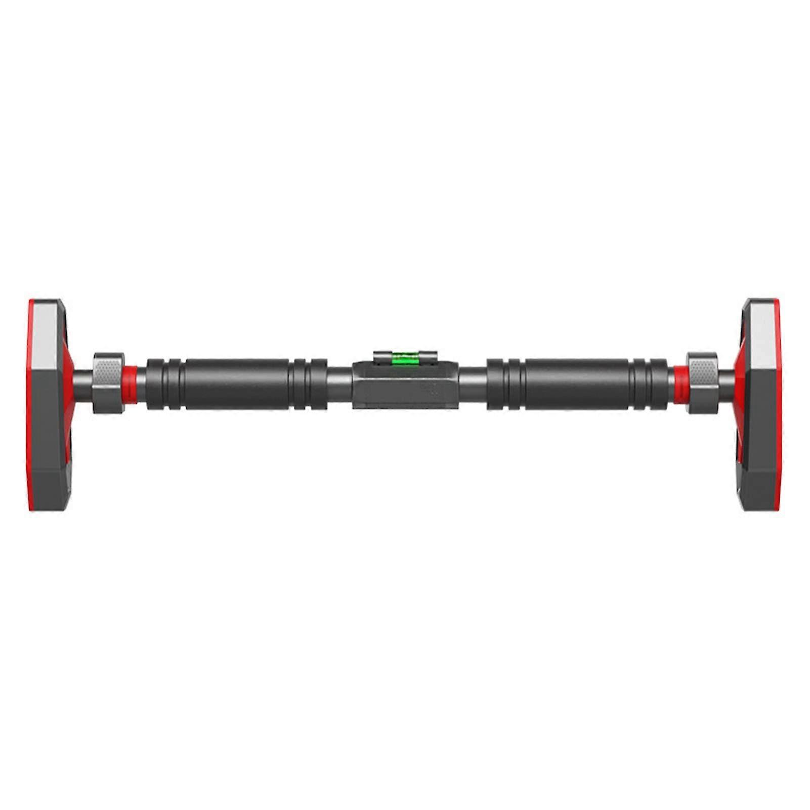 Pullup bar, door frame fitness bar with mortise and tenon lock, black red. 65–100 cm.