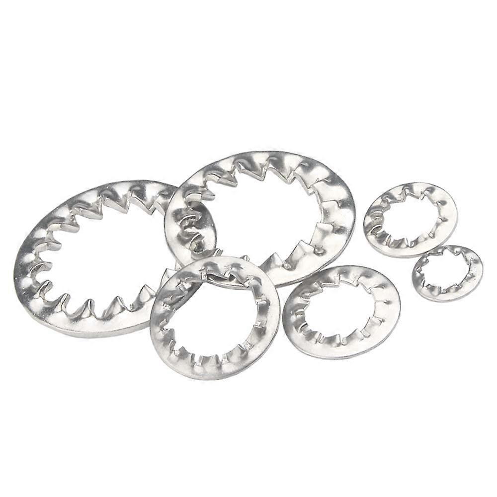 M20 Stainless Steel Toothed Washer Set - 20 Pieces Internal Toothed Locking Washer for M3 M4 M5 M6 M8 M10 M12 M14 M16 M18 M20 Silver