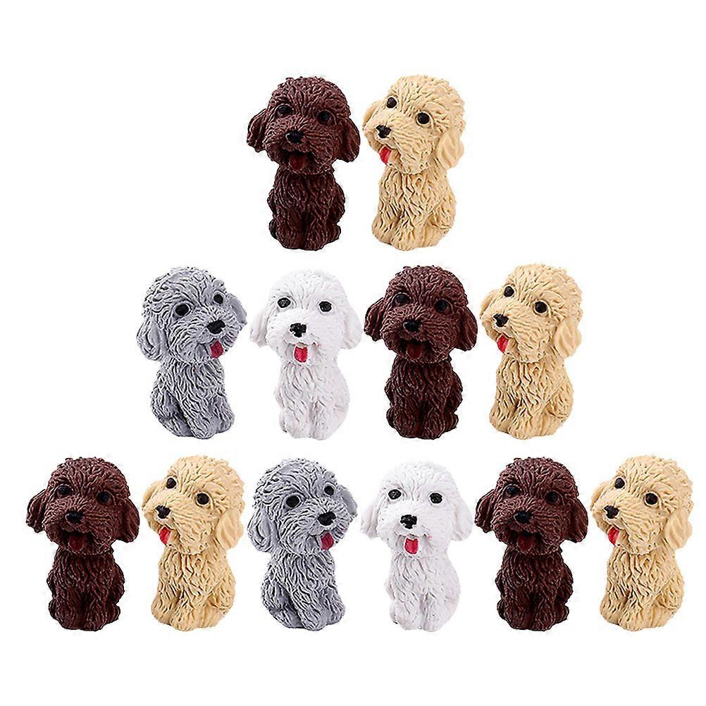 24PCS Cartoon Dog Erasers Assorted Styles School Supplies Crafts Collectibles