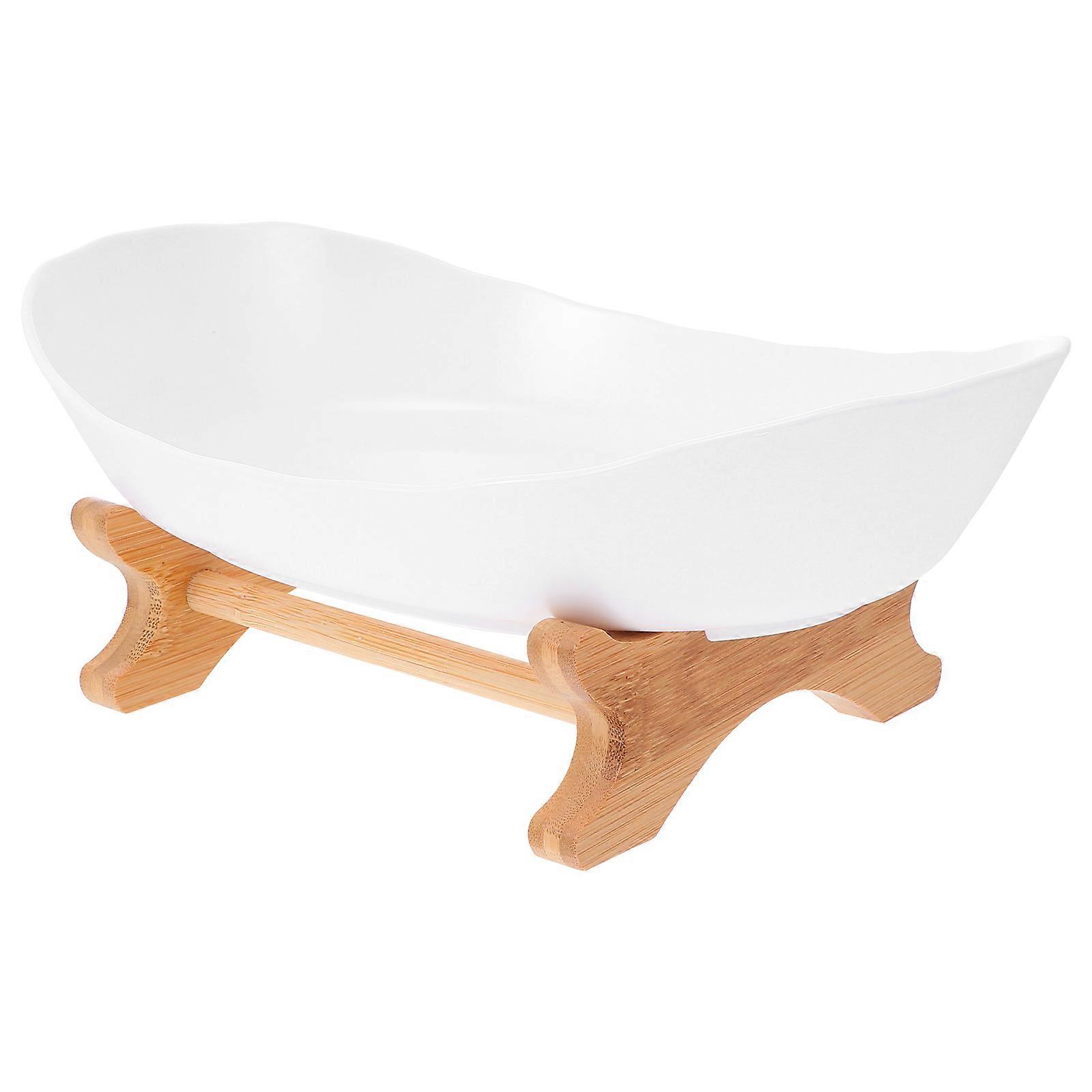 Beautiful Oval Fruit Snack Plate for Storage White Large Capacity Multipurpose 1 Set