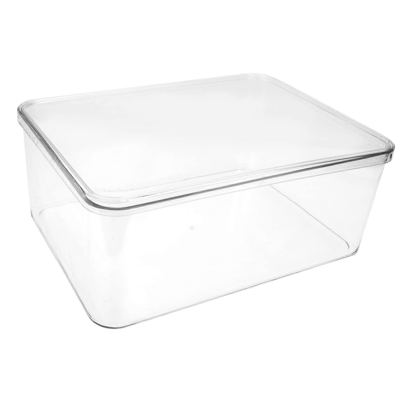 Acrylic Storage Box with Lid, Transparent and Stackable for Office, Living Room, Bedroom, Organizing Cosmetics and Documents