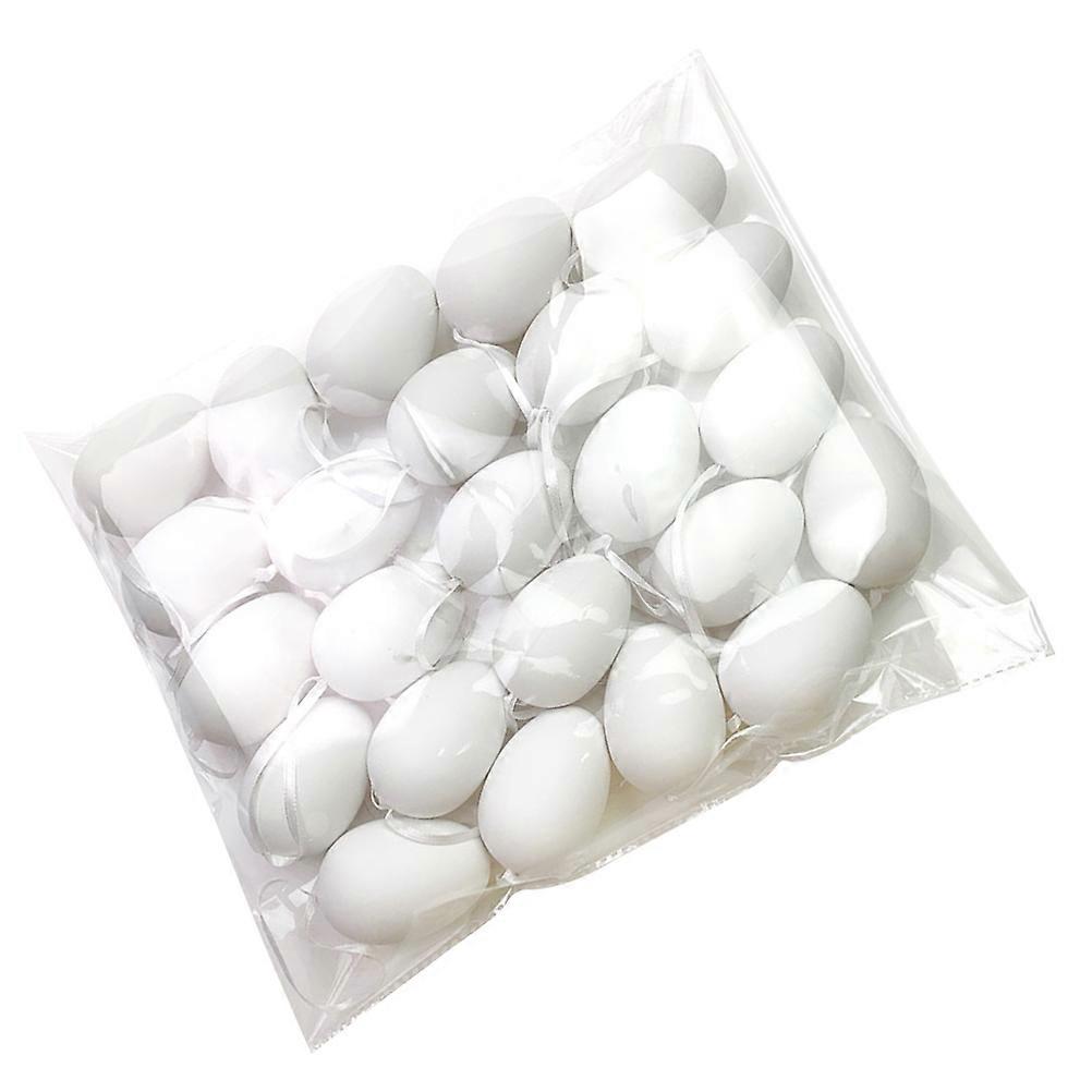 24pcs White Foam DIY Fake Easter Eggs for Decor Creative Projects and Kids Activities