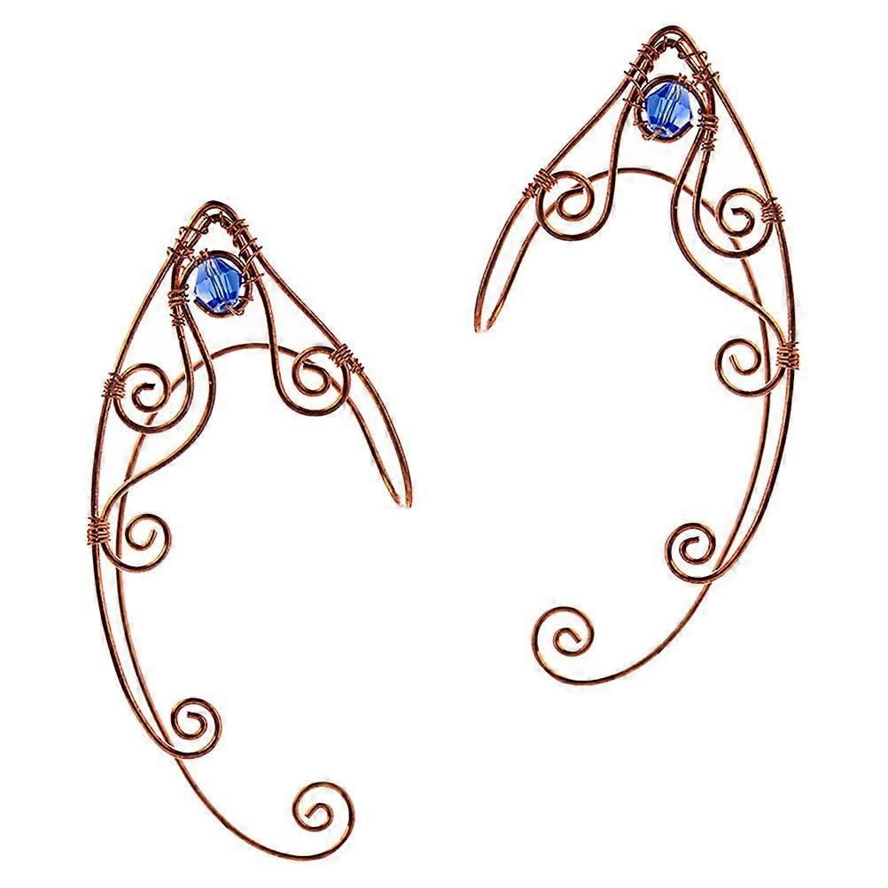 Retro Ear Cuff Earrings with Elf Design for Women in Assorted Colors Non Piercing Metal