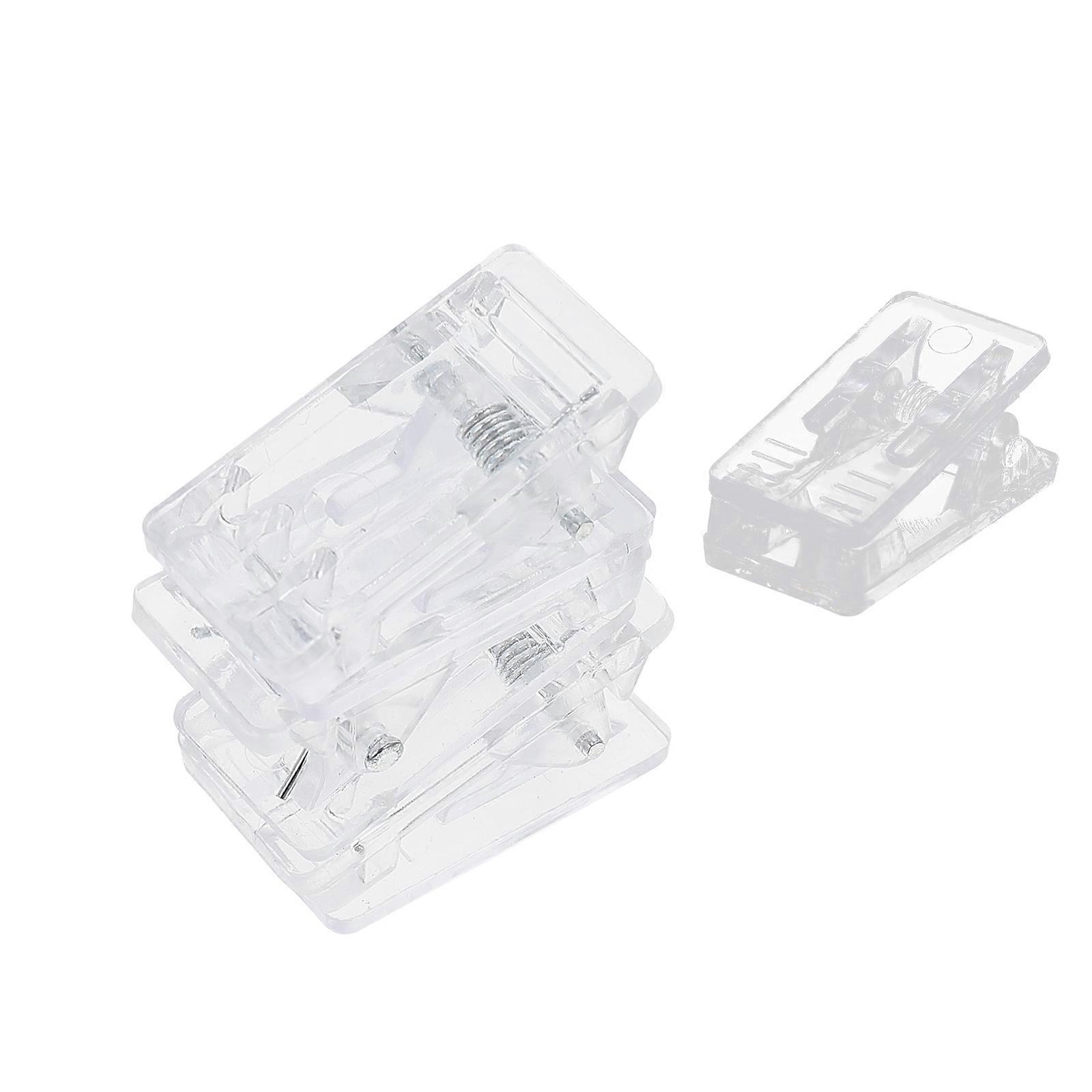 Portable Acrylic Office Clips for Holding Papers with Springloaded Clamps Transparent 30 Pcs