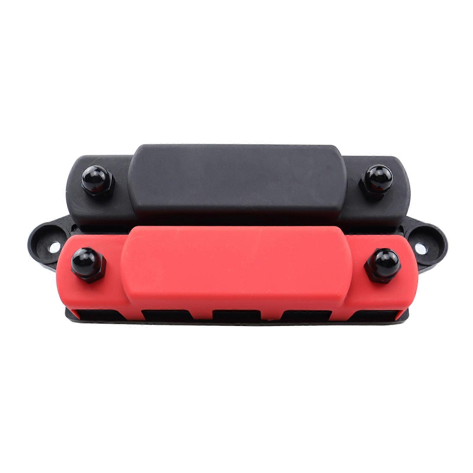 Terminal Bus Bar Ground Power Distribution Terminal Block Bus Bar5 Post for Auto Marine Car Pickup Trailer Ship 48V 300A Multicolor