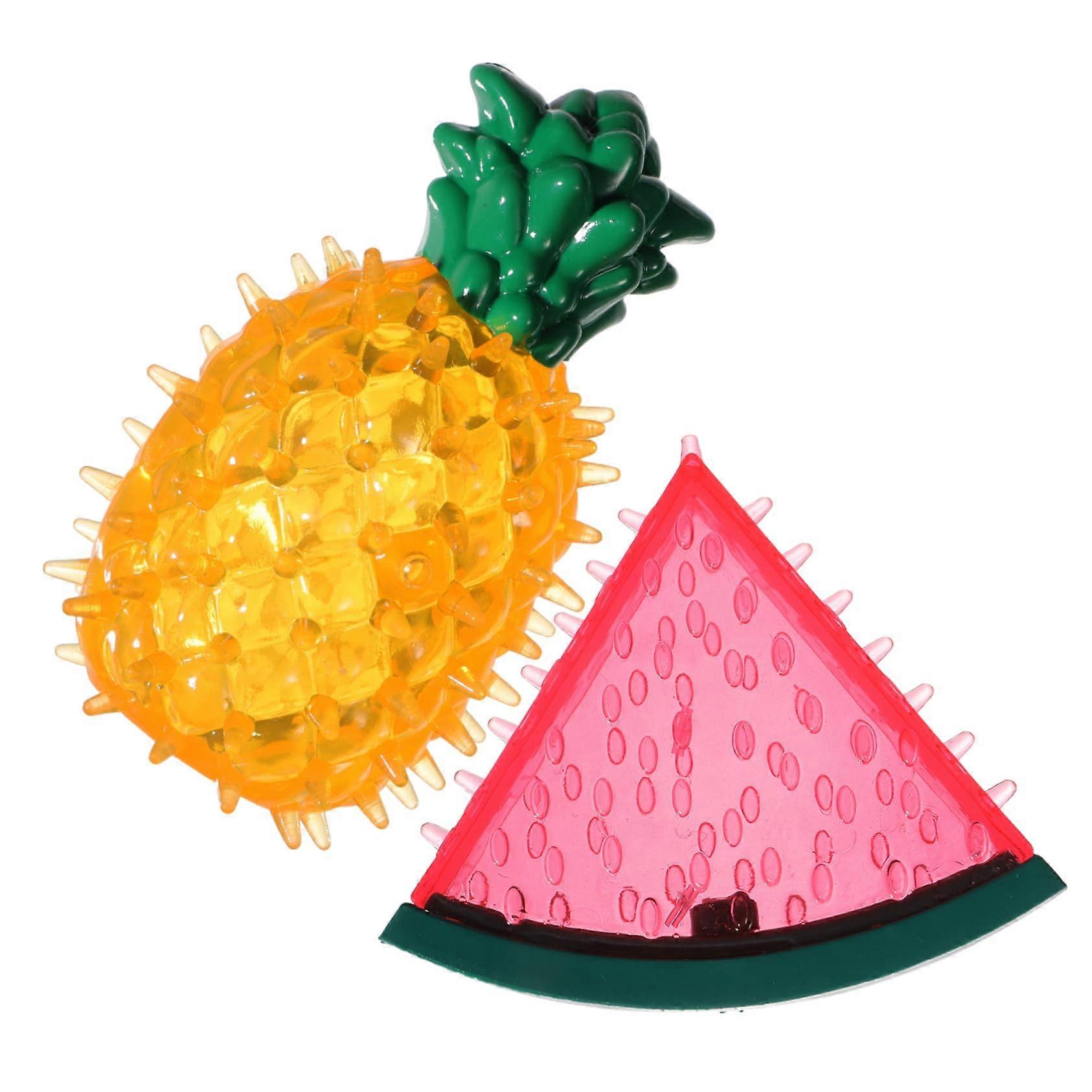 Pack of 2 Cool Box for Pets, Catcher, Plush Toy, Robust Dog Toy, Interactive Chew Toy, Fruit, Freezable Dog Toy, Small Dog Toy
