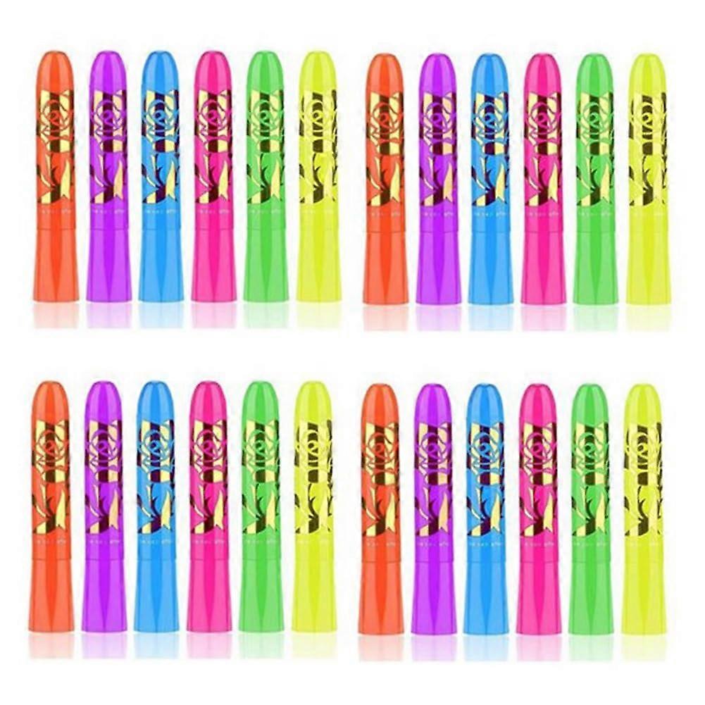 24 Pieces Fluorescent Crayon Sets for Face and Body Painting, Halloween Makeup for Adults, Non-Toxic and Bright Colors