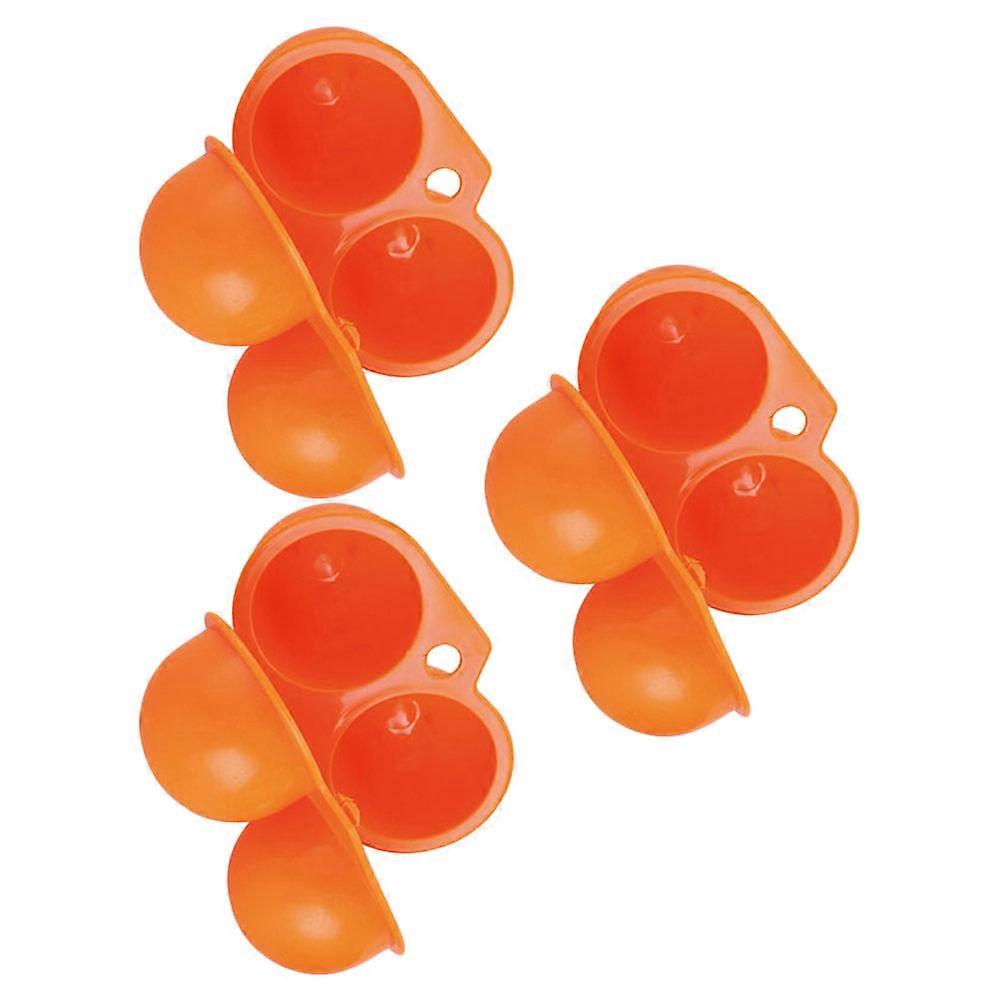 Portable Egg Case with PP Material for Storage Orange Color Mini Size Fits in Fridge or Cabinet 3pcs