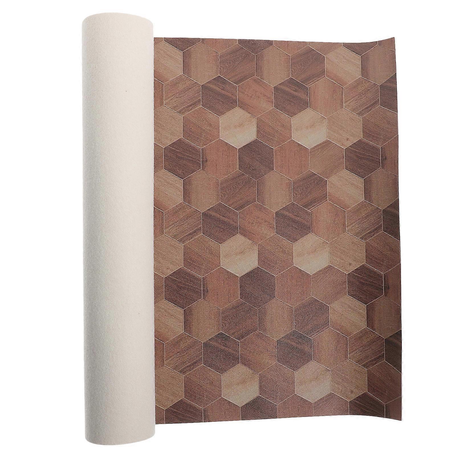 Mini Retro Style Floor Tiles Decor for Car Use Made of PU 1 Set