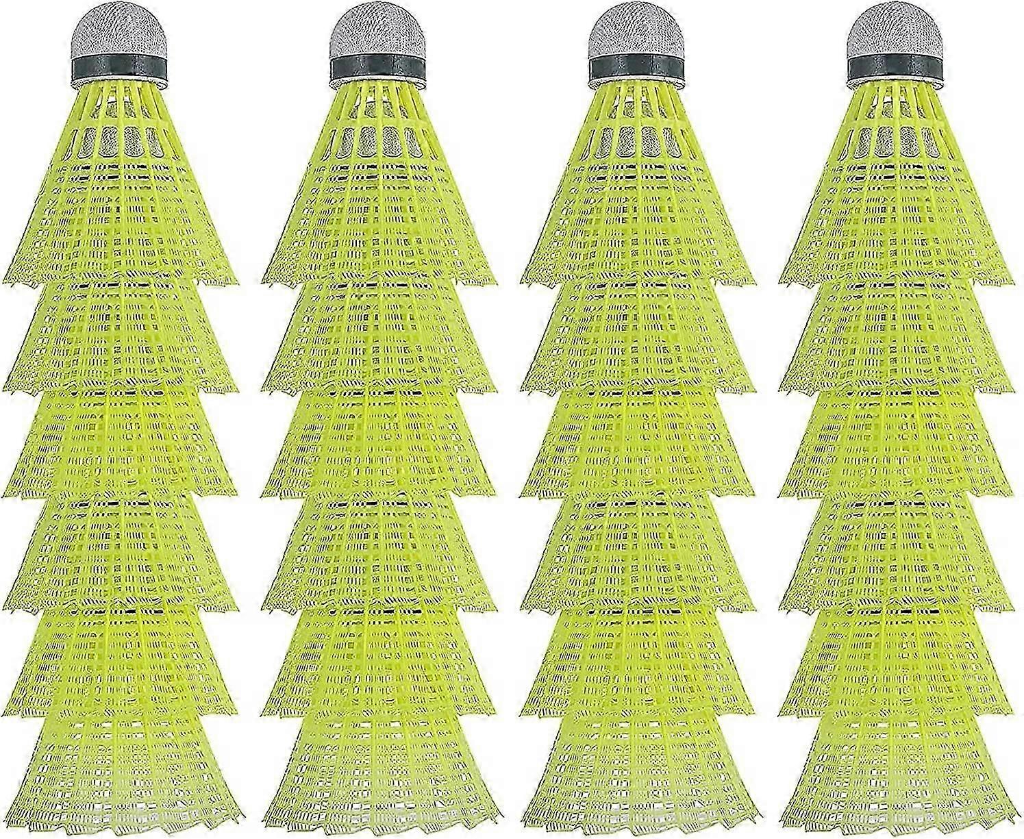 24-Pack Nylon Badminton Shuttlecocks - Durable & Stable for Sports Play