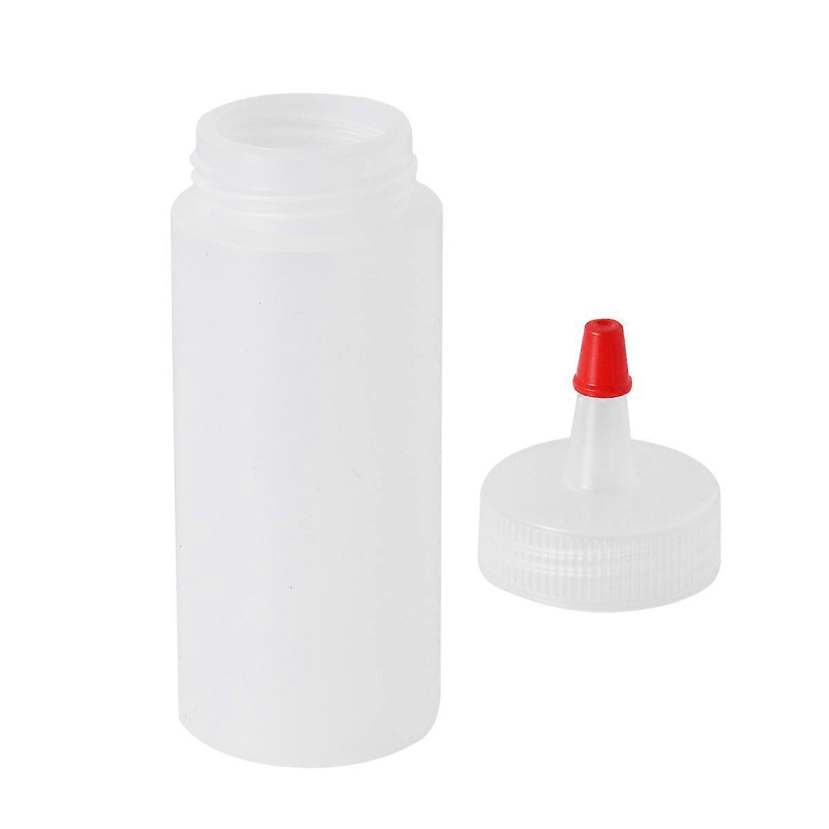 6pcs 120ml Squeeze Condiment Bottles with On Lids Dispensers for Ketchup Mustard Hot Sauces Olive Oil BBQ Set(White)