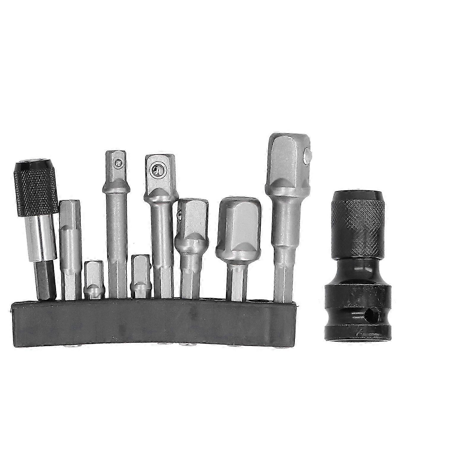 11Pcs Socket Adapter Hex Shank Square Head Connecting Rod Set Kit for Air Screwdriver