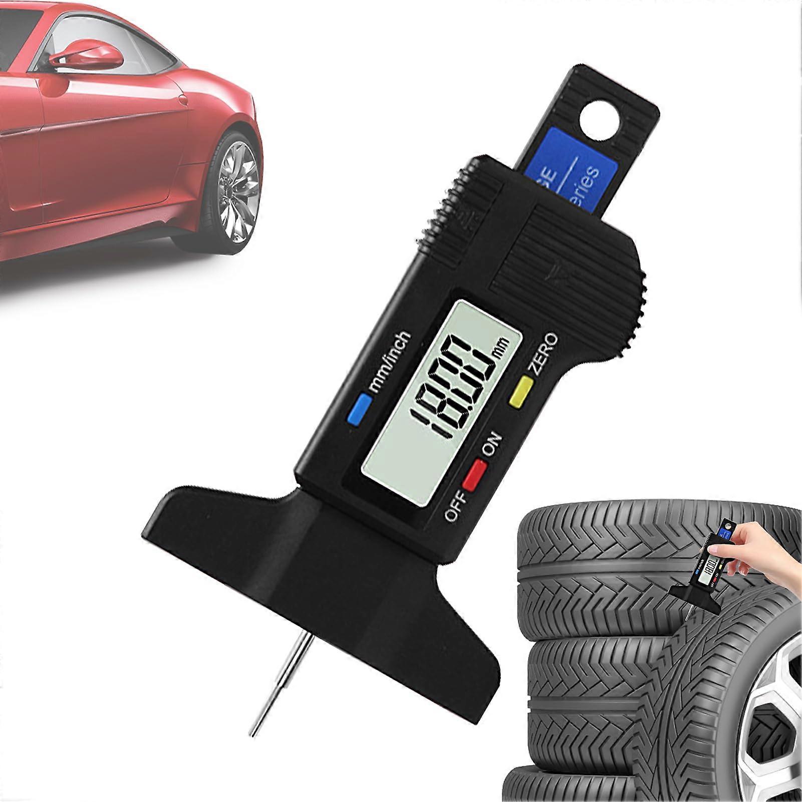 Tire Tread Depth Gauge Digital Tire Depth Meter With LCD Display, Portable, High-Precision, Black For Trucks And Cars