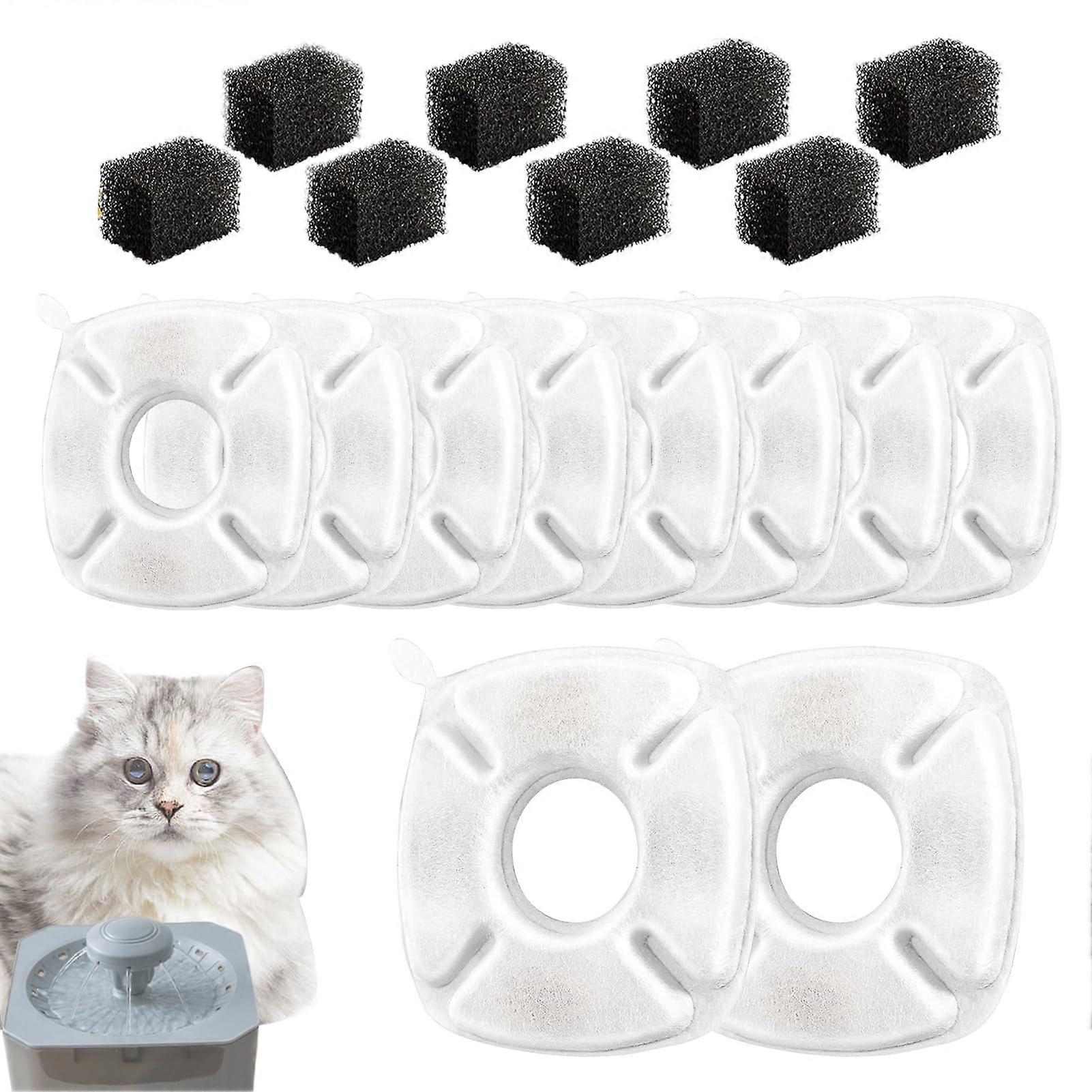 Cat Water Fountain Replacement Filter, 8 Pack PET Fountain Filter for Improved Cat Hydration Experience