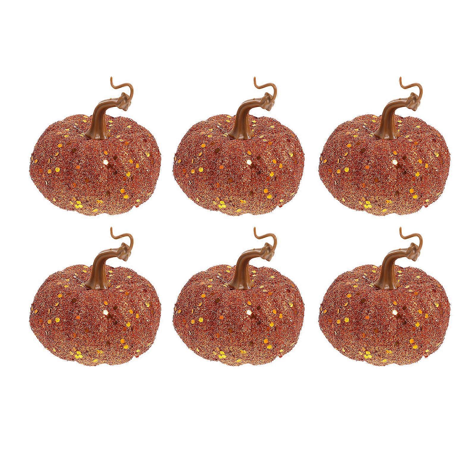 6 قطع معلقة بريق رغوة القرع خفيفة الوزن اليدوية هالوين شجرة وحزب ديكور الحلي مع خاتم