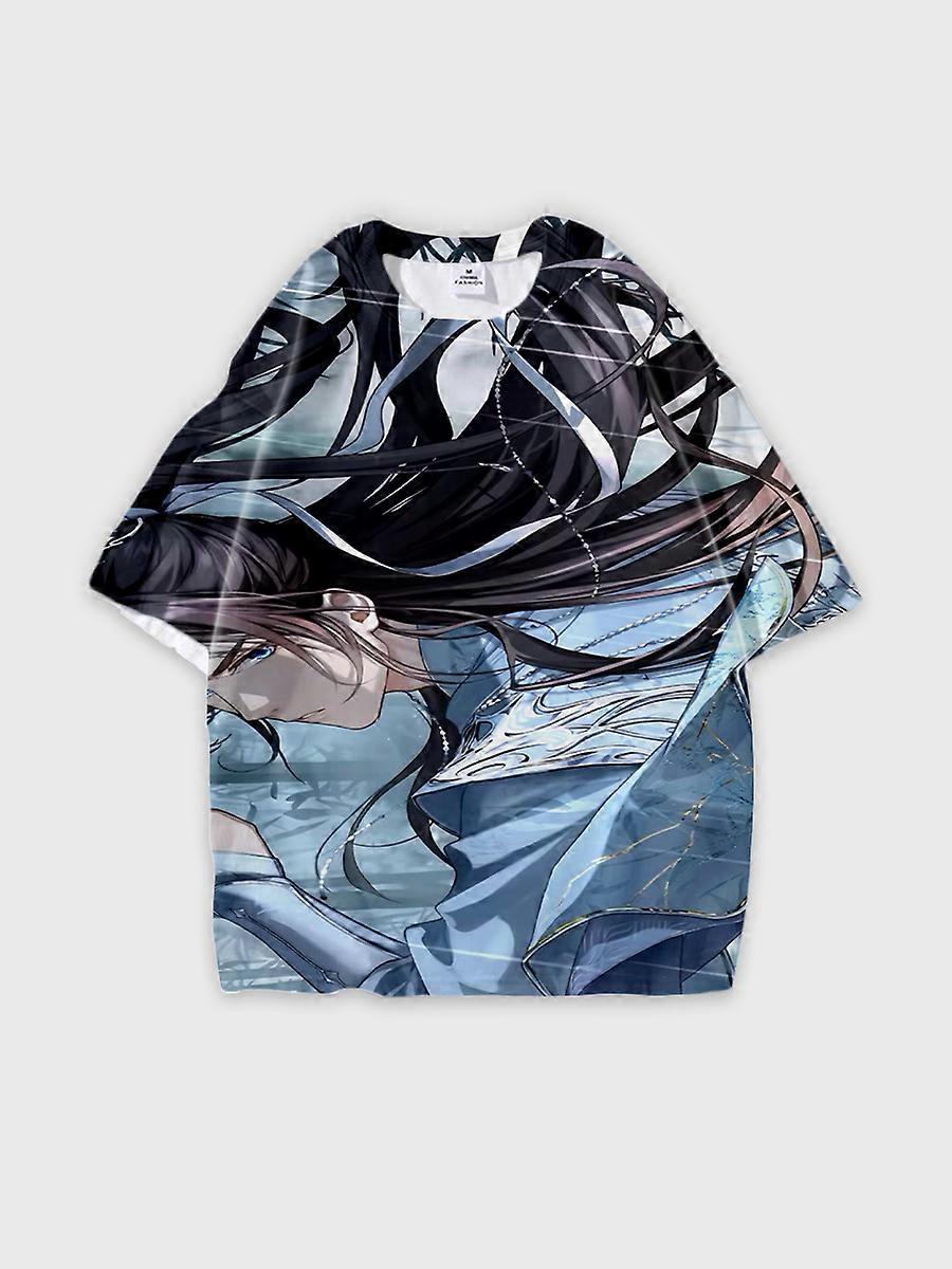 T-shirt round neck Role Pattern loose short sleeve E1032