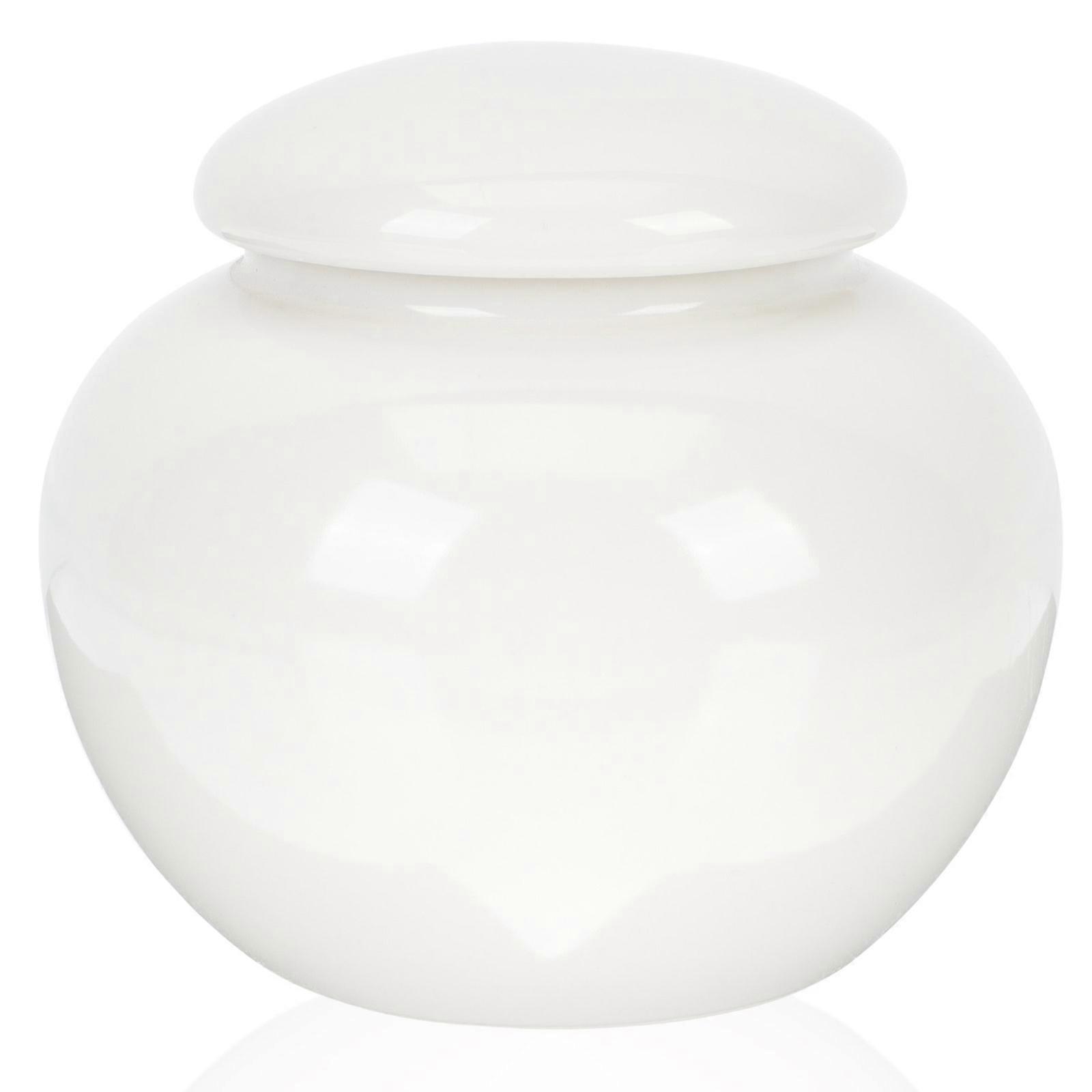 White Ceramic Pet Urn for Storage Simple Style Sturdy and Reliable Small Container