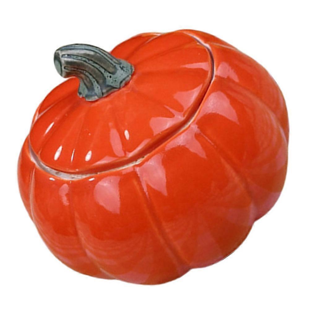 Tea Storage Container 1Pack Pumpkin Shaped Ceramic Holder For Snack Storage Decoration Moisture-Proof