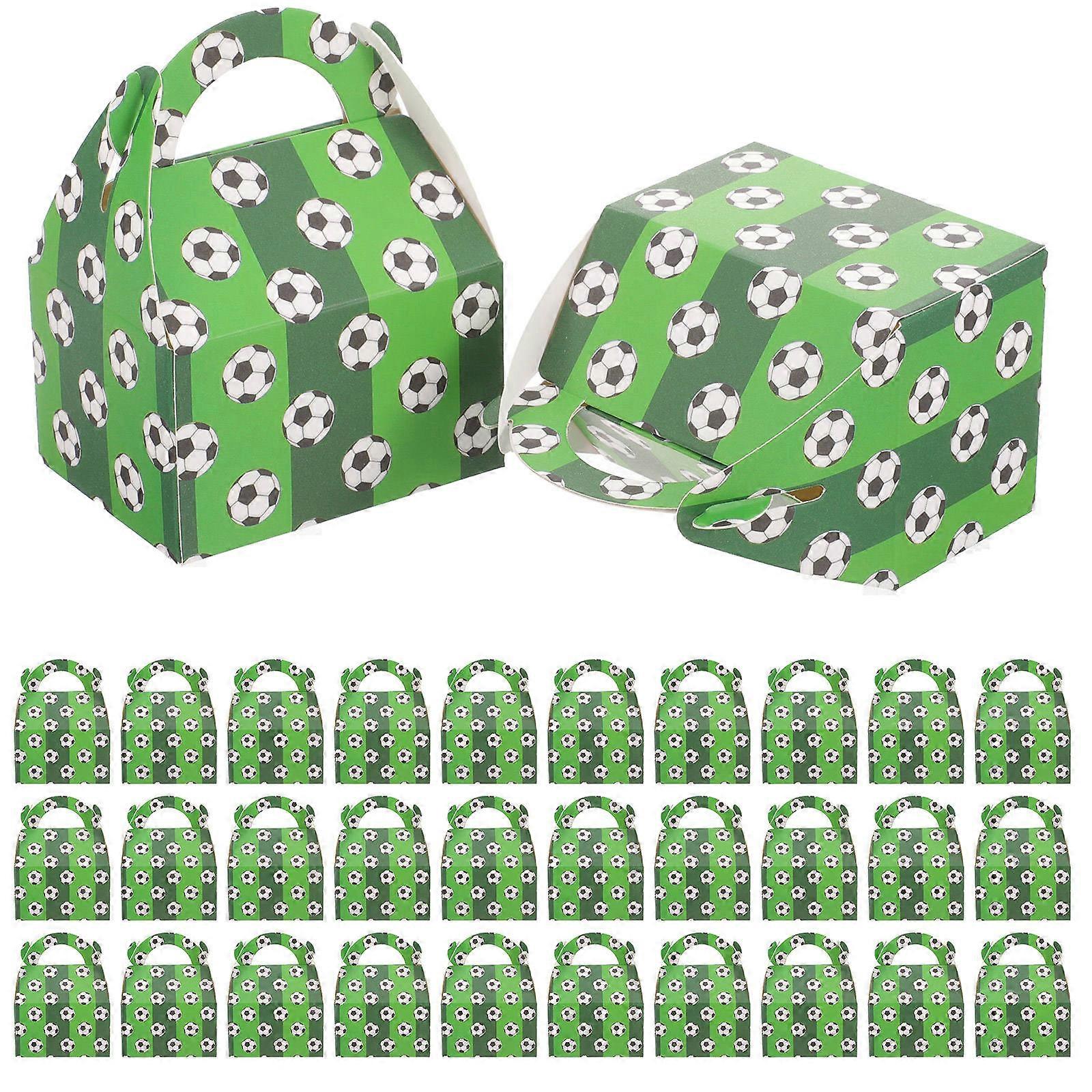 50Pcs Soccer Treat Boxes Gift Wrapping Boxes Designed For Friends And Family Soccer Party Occasions Unique Green Color