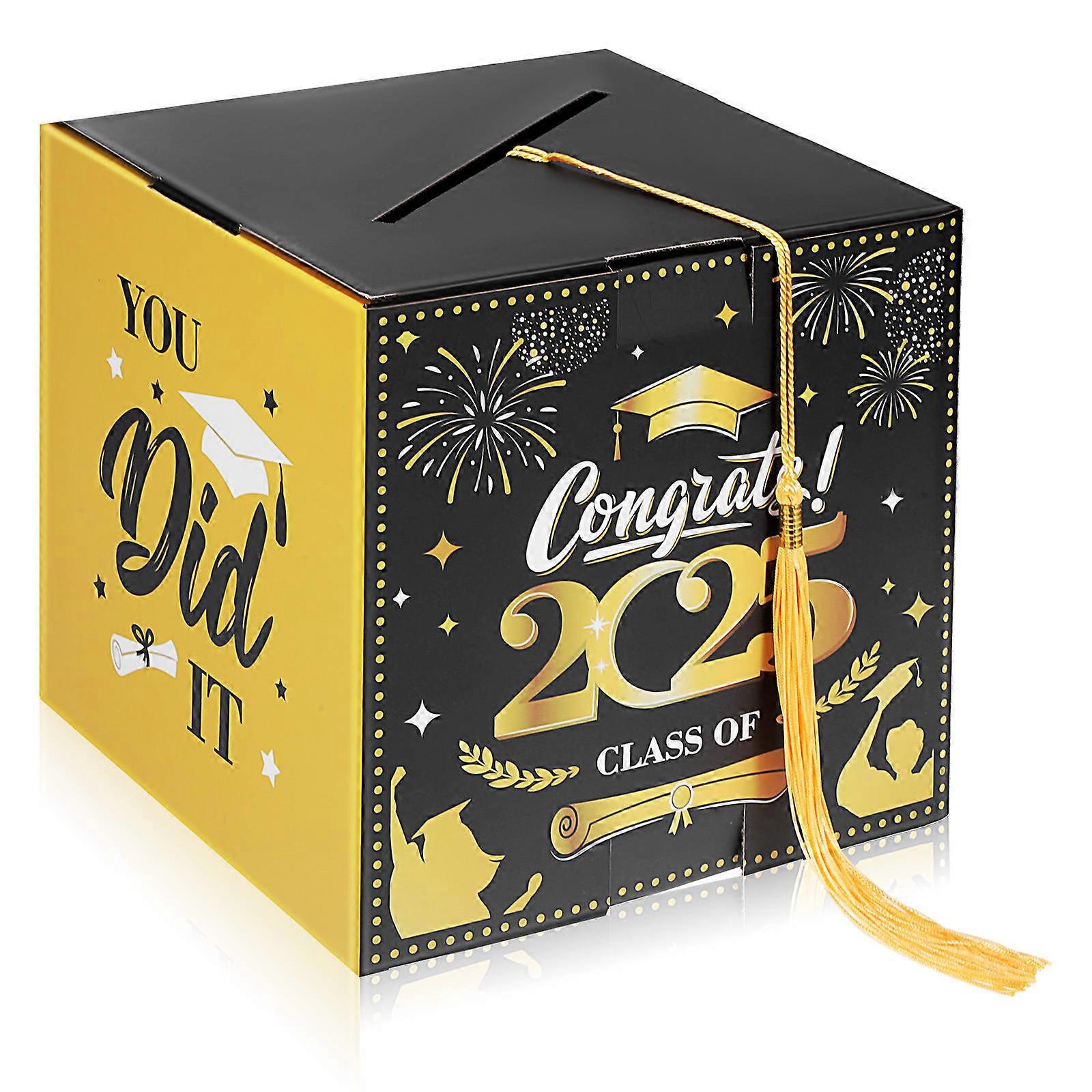 Congrats Grad Decorations Graduation Cap Box Modern Design Storage Solution For Graduation Party 1 Set