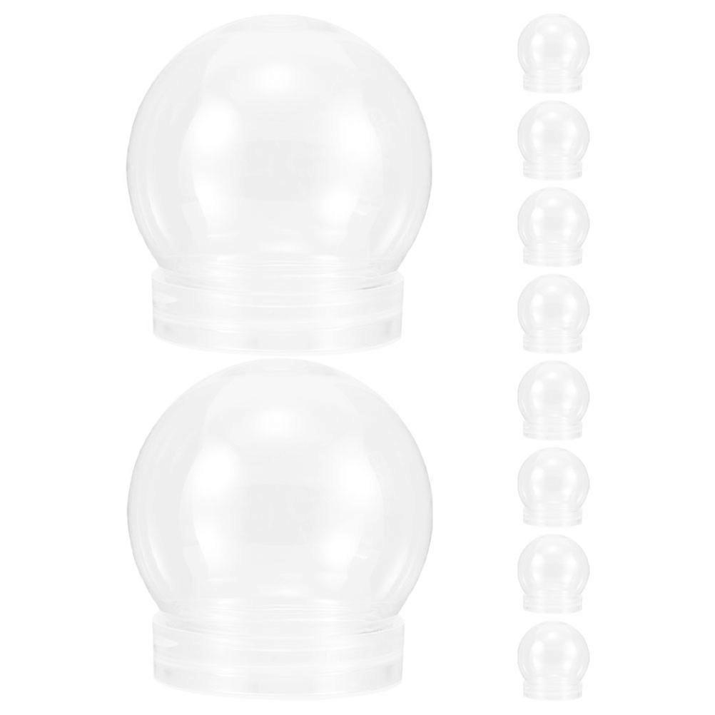 10pcs DIY Plastic Snow Globes with Screw Off Caps – Transparent Fillable Water Globes for Christmas Crafts, Candy & Cookie Jars, Portable Home
