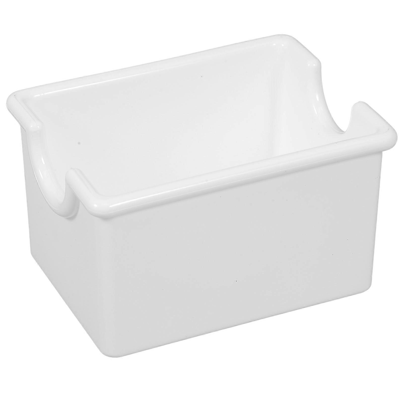 Sturdy Tea Bag Storage Box for Tea, Sugar & Seasoning Packets – Compact Coffee Station Organizer for Kitchen, Office & Countertop Use – White