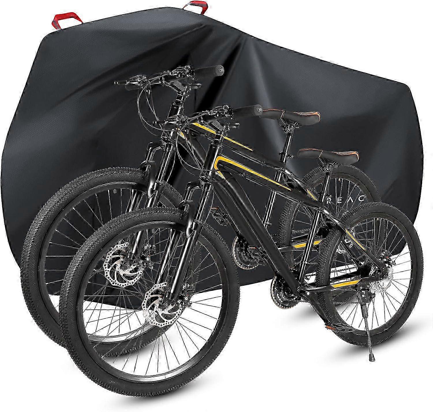 Wasserdichte Abdeckung für Fahrräder Outdoor-Schutz passend für 1 oder 2 Fahrräder 210D Nylon Regenschutz (XL)